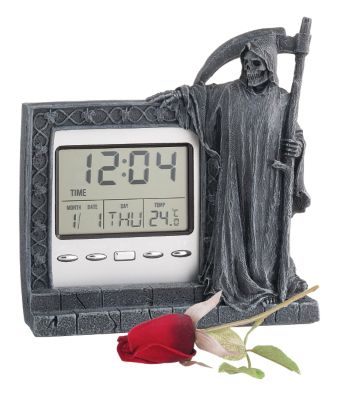 Times Up Grim Reaper LCD Alarm Clock