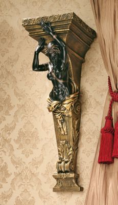 Regal Blackamoor Wall Corbel: Draped