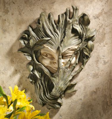 Bashful Wood Sprite Wall Sculpture