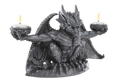 Judging the Darkness Dragon Candleholder - Set of Two