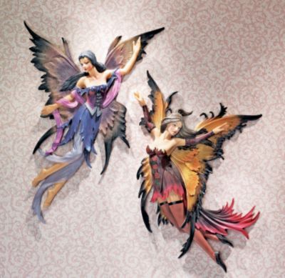 Fairies of the Enchanted Grove Wall Sculptures (Set Includes: Rowan & Willow)
