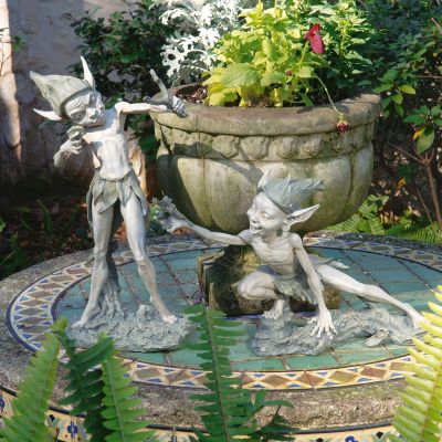 Sling & Stretch Garden Pixie Sculptures - Set of 2