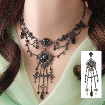 Lady Eloise Filigree Pendant and Earrings