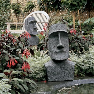Easter Island Moai Monolith Sculpture - Garden