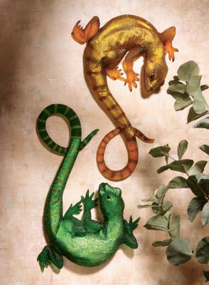 Luminescent Lizards Wall Sculptures