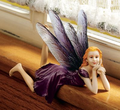 Violet, the Lounging Fairy Sculpture - Set of Two