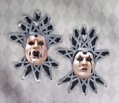 Jesters of the Doges Sculptural Wall Masks (Set Includes:  Antonio & Benedetto)
