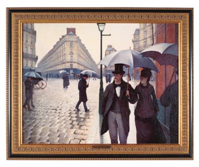Rue de Paris; Temps de Pluie Classic Art Reproduction (Paris Street; Rainy Day) (Large)