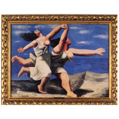  Two Women Running on Beach Classic Art