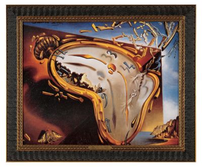 Melting Clock at the Time of First Explosion Canvas Art Reproduction - Small