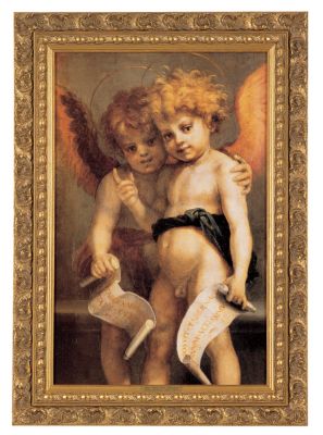 Due Putti Con Cartiglio: Classic Art Reproduction (Grande)
