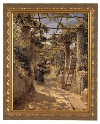 Pergola Harvest: Classic Art Reproduction