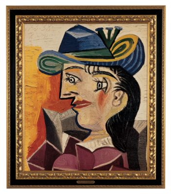Woman in a Blue Hat Classic Art Reproduction -1901- - Medium
