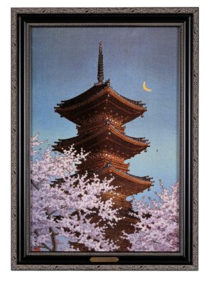 Pagoda in the Moonlight Canvas Art Reproduction
