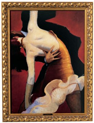 The Gold Dress Canvas Art Reproduction - Medium