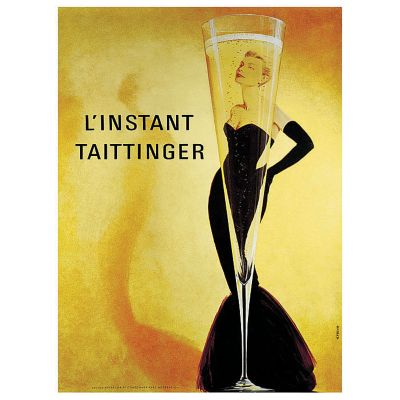 Original Taittinger French Art Poster (Scaled Image Unframed on linen)