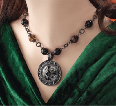 The Queens Amulet Pendant and Earring Ensemble