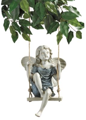 Summertime Fairy on a Swing Statue