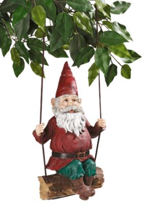Sammy the Swinging Gnome Sculpture - Set of Two