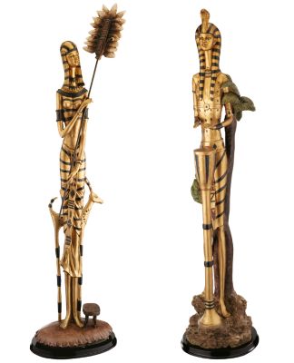 Prince Seti I and Princess Nes-Amun Royal Egyptian Sculptures