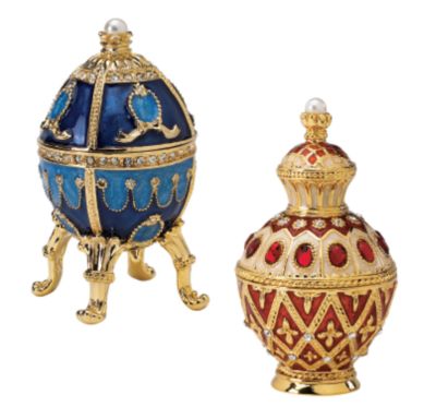 The Pushkin Collection Faberge-Style Enameled Eggs<br>(Set Includes: Natalia & Svetlana)