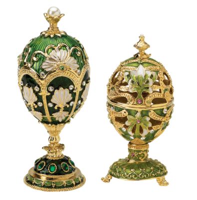 The Petroika Collection Faberge Style Enameled Eggs <BR>(Set Includes: Elena & Larissa)