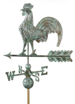 Strutting Rooster Full-Size Copper Weathervane - Polished Copper Finish