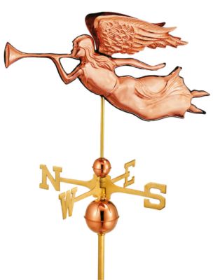 Triumphant Angel Full-Size Copper Weathervane - Polished Copper Finish
