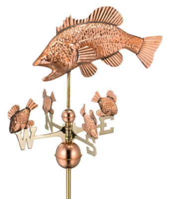 Chasing Fish Full-Size Weathervane - Polished Copper Finish