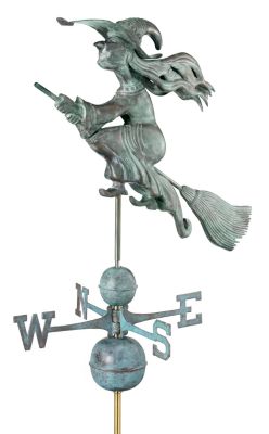 Windblown Witch Signature Copper Weathervane - Polished Copper Finish