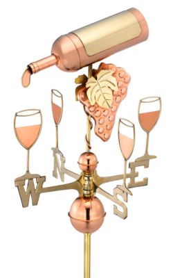 Celebration Wine Bottle Full-Size Copper Weathervane