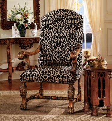 The Remington Manor Hand-Carved Oversized Chair