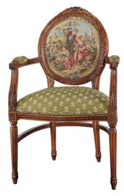 French Salon Jacquard Tapestry Chair