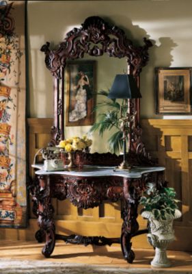 Hapsburg Mirror and Marble Topped Console Table