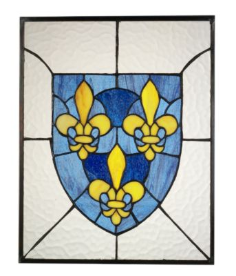 French Royal Family Fleurs-De-Lis Stained Glass Window
