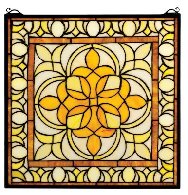 The Fleur-de-Lis Cross Stained Glass Window