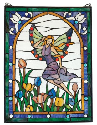 Fairys Garden Stained Glass Window