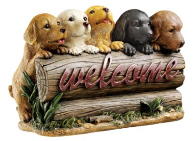 The Puppy Parade Welcome Sculpture