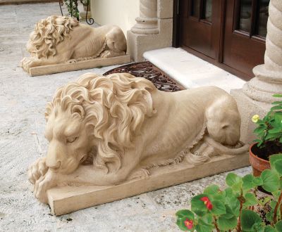 The Grand Lions from the Vatican: Crossed Paws Sculpture