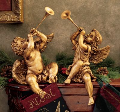 Trumpeting Angels of St. Peters Square (Set Includes: Boy Angel & Girl Angel)