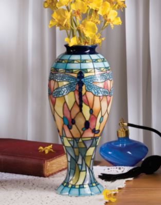 Dragonfly Fired Porcelain Vase