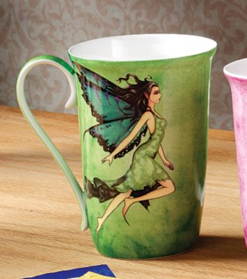 Sunrise Fairies Porcelain Cafe Mugs: Absinthe Fairy