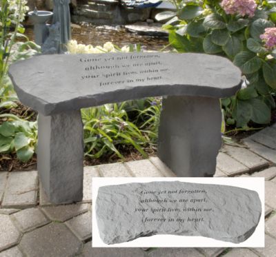 Gone Yet Not Forgotten Cast Stone Memorial Garden Bench