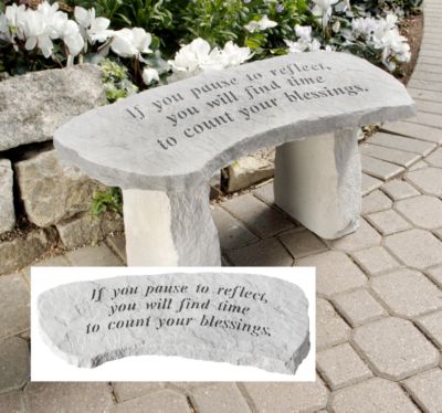 Count Your Blessings Cast Stone Memorial Garden Bench