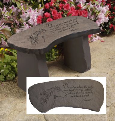 Leave a Trail Cast Stone Memorial Garden Bench