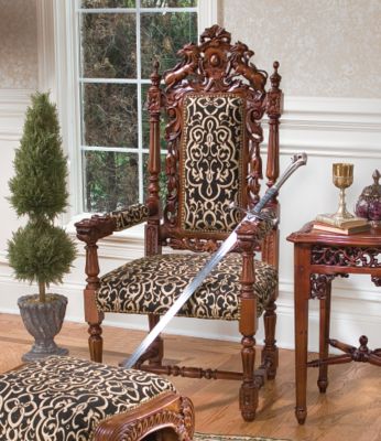 The Grand Occasion Hand-Carved Heraldic Arm Chair