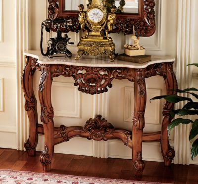 The Royal Baroque Marble-Topped Console Table