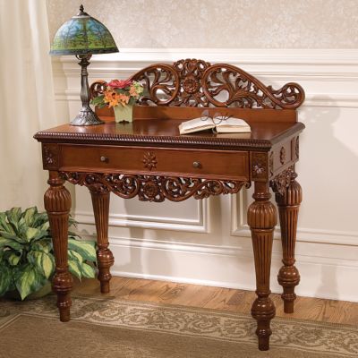 British Colonial Hand-Carved Console