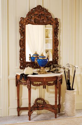 Chateau Gallet Marble Topped Hardwood Table