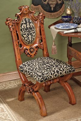Sir Raleigh Hand-Carved Dining Chair - Set of Two